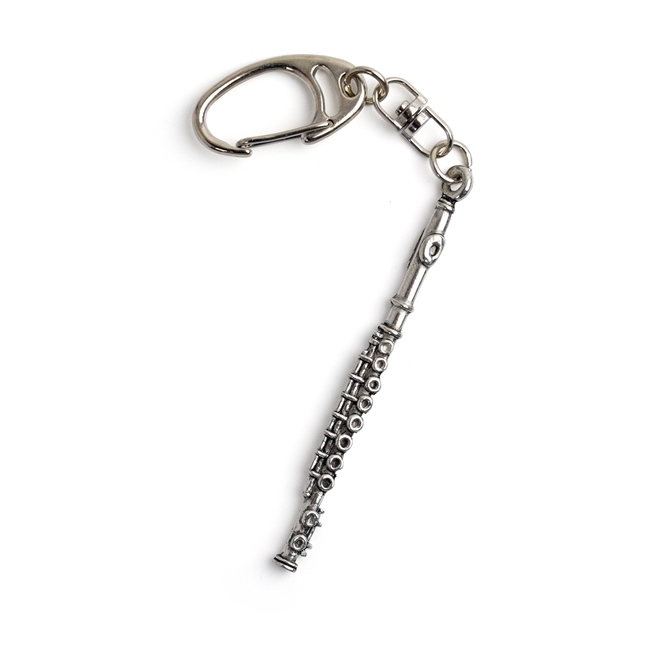 Flute Silver Pewter Quality 3D Keyring With A Beautiful Gift Bag